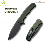 มีดพับ CIVIVI Mini Praxis ใบมีด D2 / Damascus 2.98 นิ้ว ด้าม G10 / Ultem / Wood ระบบ Liner Lock Flip