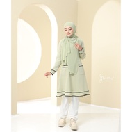 BLOUSE YURI ala Korea (Material Dubai Como Crepe) Free Detachable Belt, Trendy &amp; Multistyle Muslimah by Jelita Wardrobe