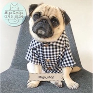 Migo Design - Baju Kemeja Kucing/ Anjing 43 Kotak Hitam / Pakaian AnaBul Kucing/  Anjing  Hewan Peli