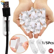 QC 1/4/5Pcs Multifunctional Punch-free Desktop Wall Mount Self-adhesive Cable Clips Organizer Mini Delicate White Wire