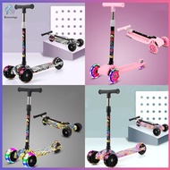 BENNETTGC with Flash Wheels Children Scooter Adjustable Height Foldable Folding Foot Scooters High Quality Widened Pedals 3 Wheel Scooter for 3-12 Year Kids