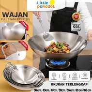 Premium Thick Wok Frying Pan Ear Pan stainless steel Wok Large Non-Stick Wok with Strong Handle non-