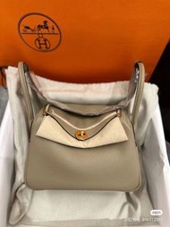 門市現貨 Hermes lindy 26 Beige marfa 8Q 馬爾法灰金扣TC皮 stamp w