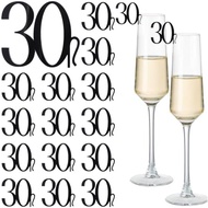 50 Pieces 30 Years Old Acrylic Drink Label 30th Birthday Wine Glass Label Pendant Age Number Mark Ac