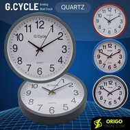 G.Cycle Round Colourful Glass Quartz Analog Modern Silent Quiet Home Office Living Wall Clock Jam Di