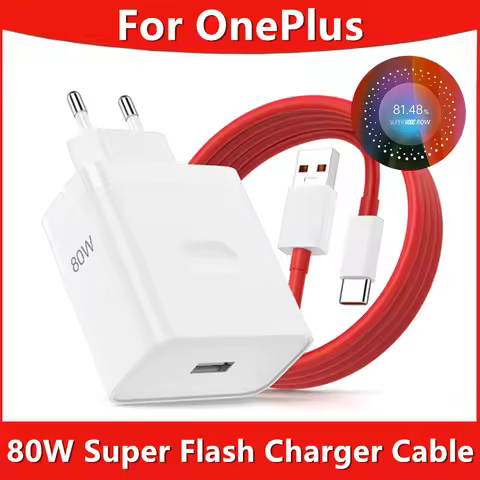 80W EU Super Fast USB Charger For OnePlus 9 10 11 12 13 Nord CE 2 3 Lite N300 OPPO Realme 12 GT NEO 