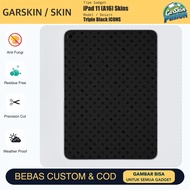Skin Vinyl iPad 11 (A16) Triple Black ICONS Anti Scratch Protector Case | By Fusion | Code - 7MZ2