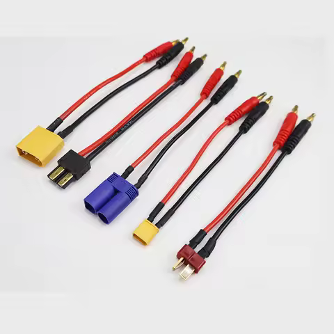 15CM TRX EC5 XT30 XT60 XT90 T Plug Charge Lead to 4.0mm Banana Plugs Charge Cable Silicone Wire 14AW