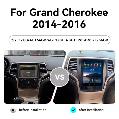 Android 13 For Jeep Grand Cherokee 2013 - 2018 Car Radio Tesla Screen Carplay Car GPS Navigation Mul