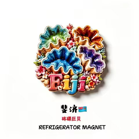 Fiji, giant clams, giant clams，3D Stereoscopic，Tourism souvenirs，Resin painting，Decoration home，Refr