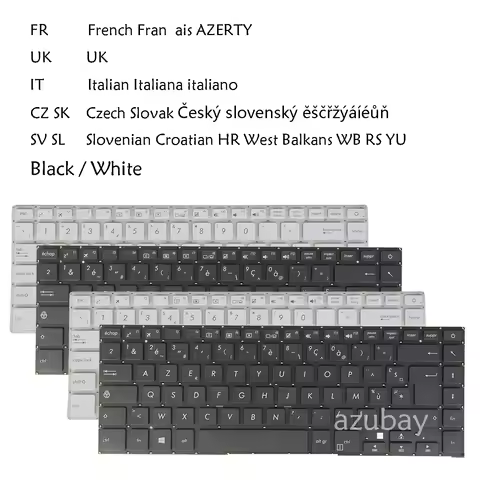 UK Italian French AZERTY Czech Slovak Slovenian Croatian WB HR Keyboard For ASUS VivoBook 15 X505 X5