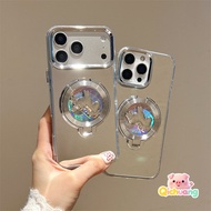 Silver Rotating Unicorn Stand Makeup Mirror Case For Vivo IQOO Z11 Z11X Turbo Z10 Z9 Turbo+ Z9X Z9s 