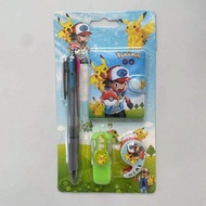 Pokémon Pikachu Stationery Set 8-Color Pen with Notebook Fluorescent Pen Tape Sticker Set Creative C