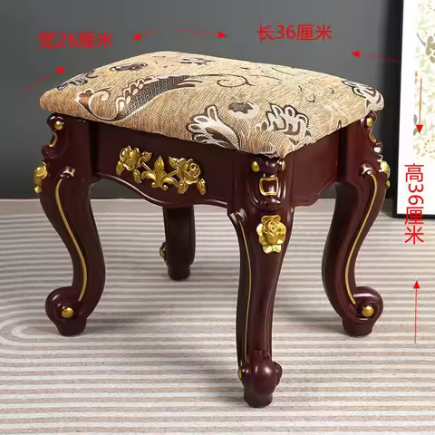 Nordic Small Stool Living Room Low Bench Makeup Ottomans Creative Fabric High-end Ottomans Home Bedr