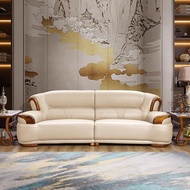 Genuine Leather Sofa Ebony Wood Genuine Leather Sofa No Installation Required Living Room Combinatio