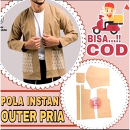 BISA COD - Pola Baju Instan Outer Kimono Pria / Pola jiplak Outer Kimono Pria