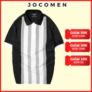 Men's polo T-shirt, Crocodile T-Shirt With Men'S Fashion Vertical Stripes - JC219
