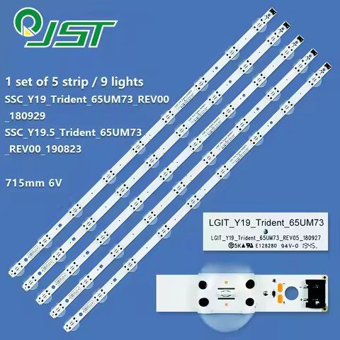 New 5pcs/Kit LED 65UM7300 65UM7300AUE 65UM7300PUA 65UM7450PLA 65UN7300AUD NC650DQG-AAHX1 HC650DQG-AB