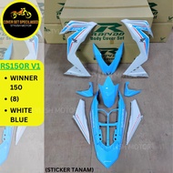 (STICKER TANAM/AIRBRUSH) RAPIDO COVER SET RS150R V1 WINNER 150 (8) WHITE/BLUE