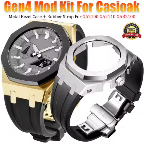 Gen4 Mod Kit For Casioak GA2100 GA2110 Stainless Steel Metal Bezel Rubber Strap for Casioak GAB2100 