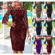M-5XL Formal Dress for Woman Elegant Sequin Glitter Cocktail Party Dress Plus Size Glitz and Glamour