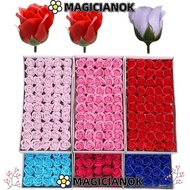 MAGICIANOK 50Pcs Soap Rose Flower, Three Layer Rose Handmade Foam Rose, Creative Realistic Floral Wr