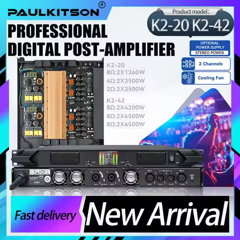 Subwoofer PAULKITSON K2-20 K2-42 Digital Power Amplifier 2 Channel Class D 1U Rackmount High Power S