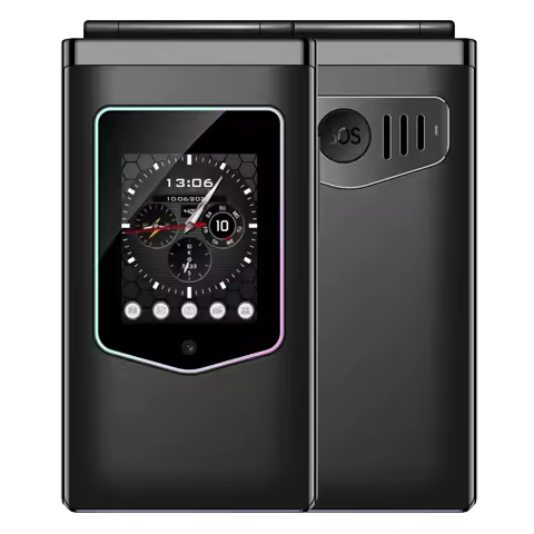 HAMTOD T8 Flip Phone 2.8 inch Inner Screen 128MB ROM+ 48MB RAM 1500mAh Battery 0.3MP Rear Camera 4G 