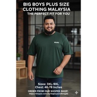PLUS SIZE T-SHIRT | SAIZ BESAR | ROUND NECK T-SHIRT | EMERALD GREEN | SIZE [4XL-9XL]