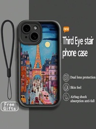 Funda de teléfono pintada con textura ranurada como piel engrosada en color de Torre Eiffel de París anticaída adecuada y compatible con iPhone 15 Pro Max Apple P13, para P14/P11 y funda de silicona P12 XS/XR/78P/78G/SE2 Samsung A50/A12/A32/A52/A72/A51/A21S/A13/A14/S22 Ultra/S23/A33/A53/S20 FE Xiaomi Redmi 11 Youth/12 Pro/12/12X, Note 11/9A/9C, PocoX3 NFC, Redmi 10/9, Note 9/12C/11 Pro, Redmi 10C Note 8 Pro