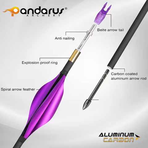 6/12pcs ID3.2mm Sp325-1000 Pandarus ELITE CA320 design Same as X10 Carbon Aluminum Arrows Shafts For