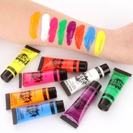 8 Colors luminiscent paint Face Body Art Paint UV Glow Fluorescent Glowing Halloween Party Makeup