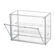(QBEP) Clear Acrylic Display Case 3 Tier Display Shelf Stackable Protection Showcase with Magnetic D