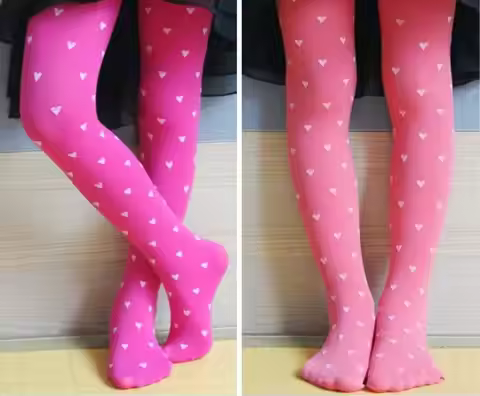ballet Pantyhose Opaque Ballet Dance Tights Student Tights Lovely loving heart Velvet Girl Kids Stoc