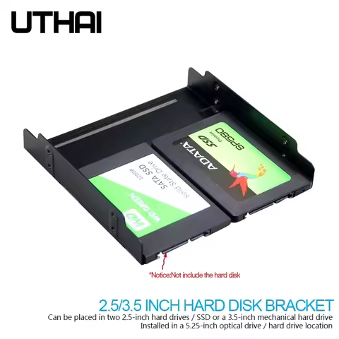 UTHAI G17 2.5/3.5 inch HDD SSD to 5.25 inch Floppy-Drive SSD Hard Drive Bracket Metal Hard Disk Conv