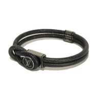 二手LOUIS VUITTONLoop It LV 圓形琺瑯黑手鍊 19 繩 Taigarama Monogram Eclipse Ardoise 手鍊 M6780E