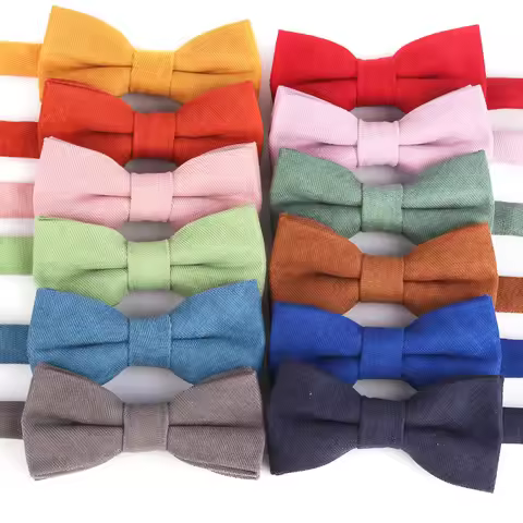 New Cotton Bow tie Kids Bow ties Boy Girls Bow knot Adult Solid Color Bow Ties Cravats Party Bowties