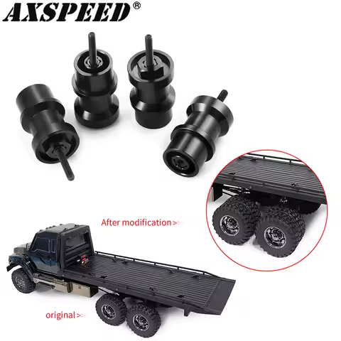 AXSPEED 4Pcs Aluminum Alloy Hex Adapter Single Wheel to Double Wheels Two Axis Transformation for 1/