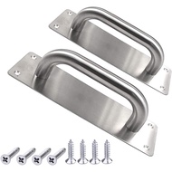 WANLIAN 2Pcs Pull Push Door Plate Handle 8inch Stainless Steel Heavy Duty Barn Door Pull for Shed Co