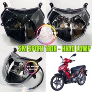 SM SPORT110-R HEAD LAMP SMOKE / CLEAR SYM SM110 SM110R SPORT110 LAMPU LED DEPAN BRAKE LIGHT BULB MEN