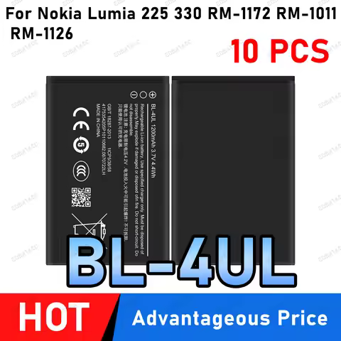 10pcs BL-4UL BL4UL 1200mAh 3.7V Battery Replacement for Nokia 225 230 Lumia 225DS 230DS RM-1172 RM-1