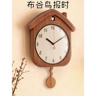 [] Wooden Cuckoo Wall Clock Creative Living Room Design Kids Bedroom Hourly Chime Adorable House-Sha
