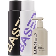 BASED Shampoo, Conditioner & Leave-In Conditioner Deluxe Bundle with Pepint, Coconut & Avocado Oil, 