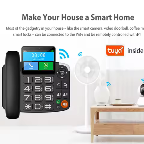 4G Fixed Cordless Telephone with SIM Card Slot Landline Google Play inside Wireless Video Desktop Ho