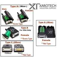 DB15 DB 15 Male/Female Solderless Solderless Connector 2 Row / 3 Row 15 Pin for VGA Port / DB15 Conn