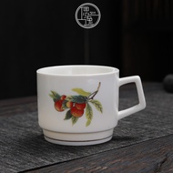Vintage Handle Tea Cup with Ears Simple Coffee Cup Home Club Ceramic Kung Fu Tea Set Light Luxury An