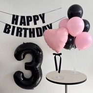 INS Girl Birthday Balloon Number Set 1 2 3 4 5 6 7 8 9 Candy Pink Heart Balloon Kit Boy Party Cream 