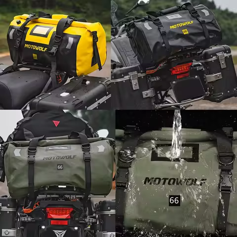 Motorcycle Bag Waterproof Rear Backpack Motocross Luggage Bag Touring Biker Tail Bag Night Reflectiv