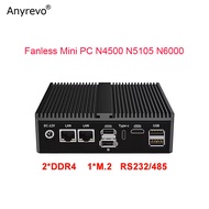 Fanless Mini Server Fanless Celeron N5105 N4500 N6000 Suitable for Industrial PC Automation IoT Mach