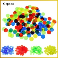 [Gepnoo] Pack of 100 Bingo Chips (Multi Color)  1.5cm Translucent Markers for Bingo, Counting & Game